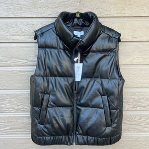 Grace and Lace Butter Faux Leather Vest Black Small